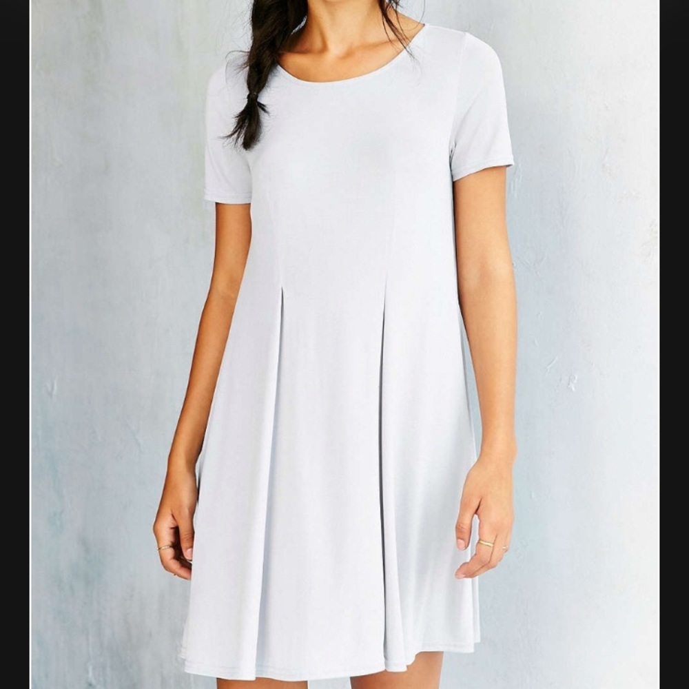 UO Silence+Noise Riley Trapeze Pale Blue Dress